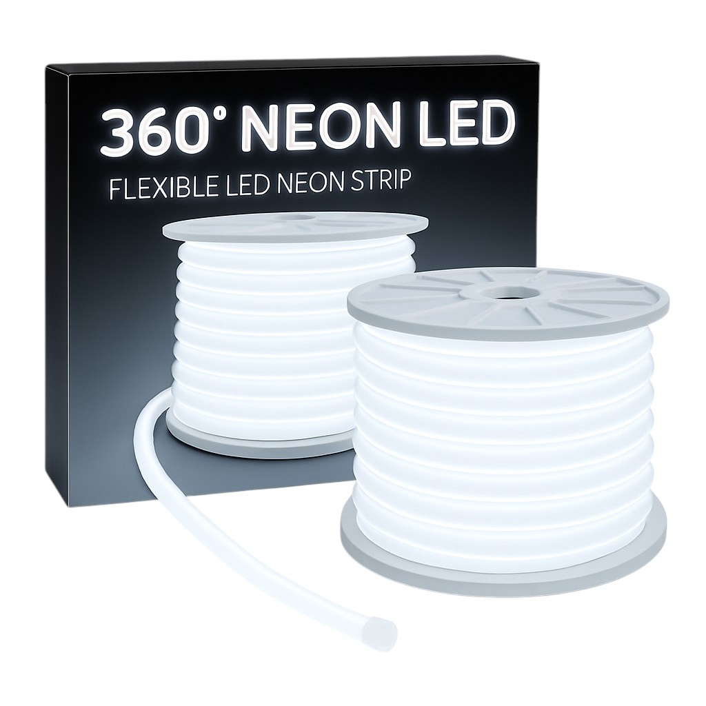 Neon Flex LED 230V Biały Zimny 360° Tuba LED