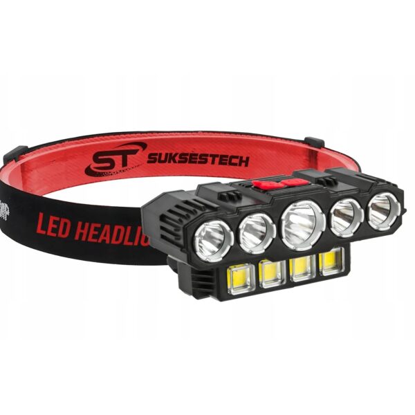 Latarka czołowa LED akumulatorowa USB mocna