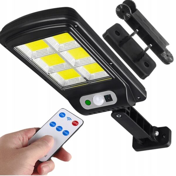 Lampa solarna LED 120 COB z czujnikiem ruchu i pilotem