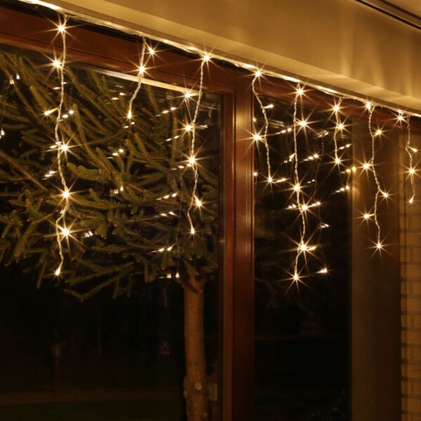 Sople 200 LED kurtyna świetlna, biały ciepły, 9,5 m, IP44