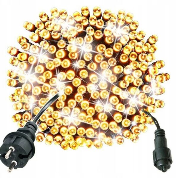 Lampki choinkowe 100 LED białe ciepłe + zimny flash