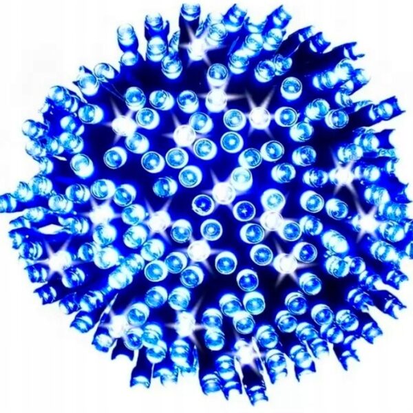 Światełka choinkowe LED niebieskie 100 sztuk stałe + flash