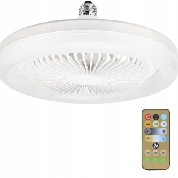 WENTYLATOR SUFITOWY LED 3w1 PLAFON 25 CM Z PILOTEM