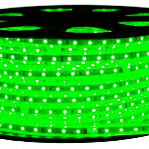 Taśma LED 230V 5050 zielona IP67 cięta co 1m 5W/m