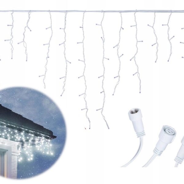 Kurtyna świetlna 500 LED biała zimna, 21 m stałe światło