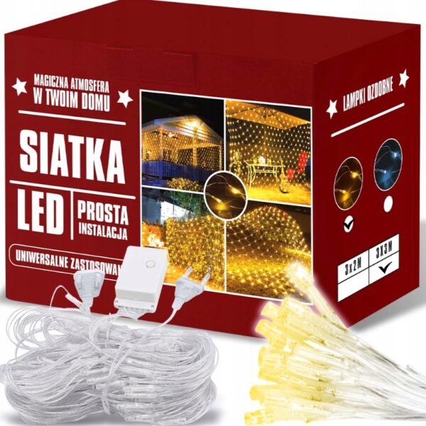 Siatka LED 3x3m 320 Biała Ciepła