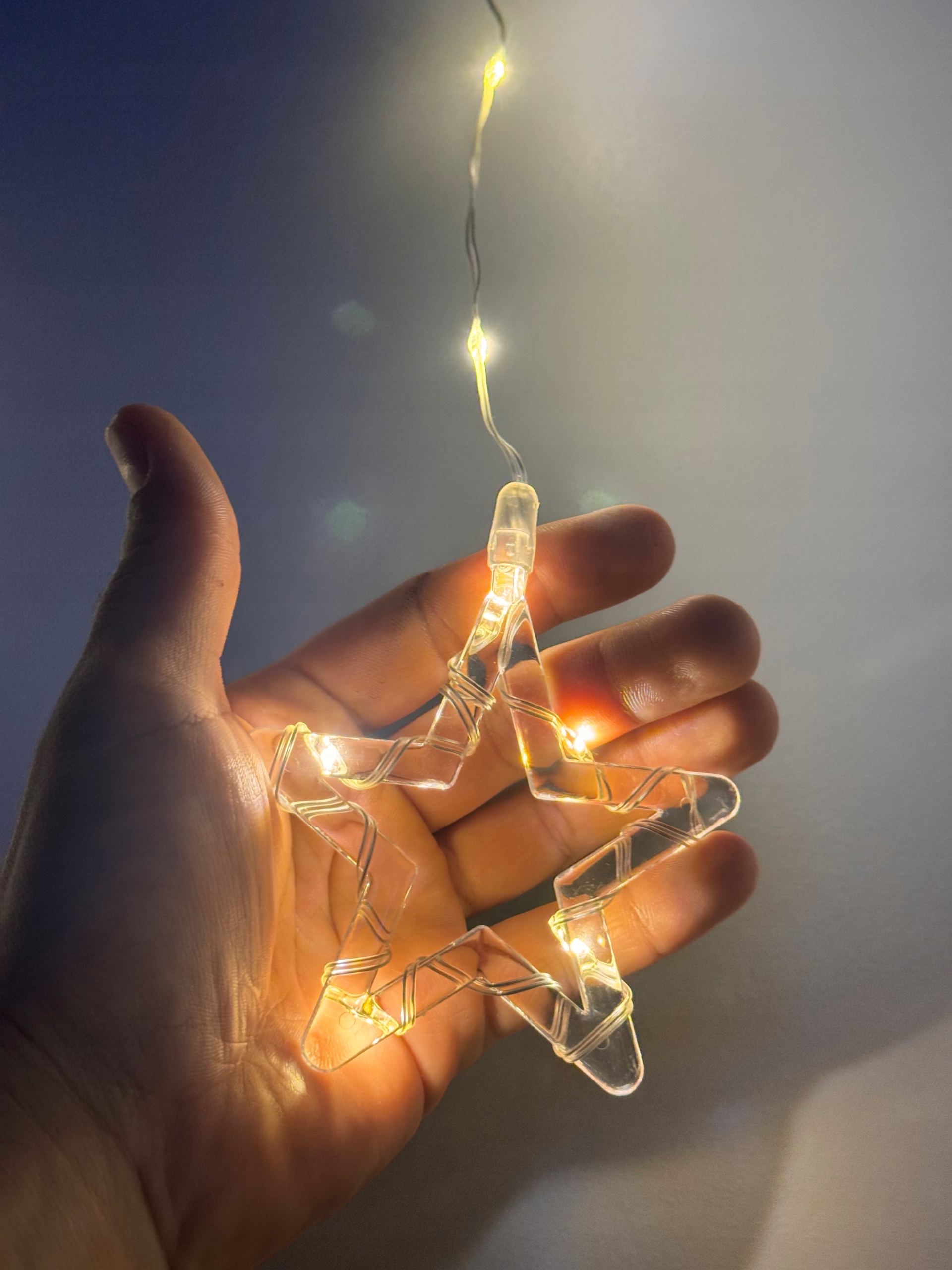 Kurtyna LED Gwiazdki Śnieżynki 10x Lampki Choinkowe Wiszące - obrazek 6