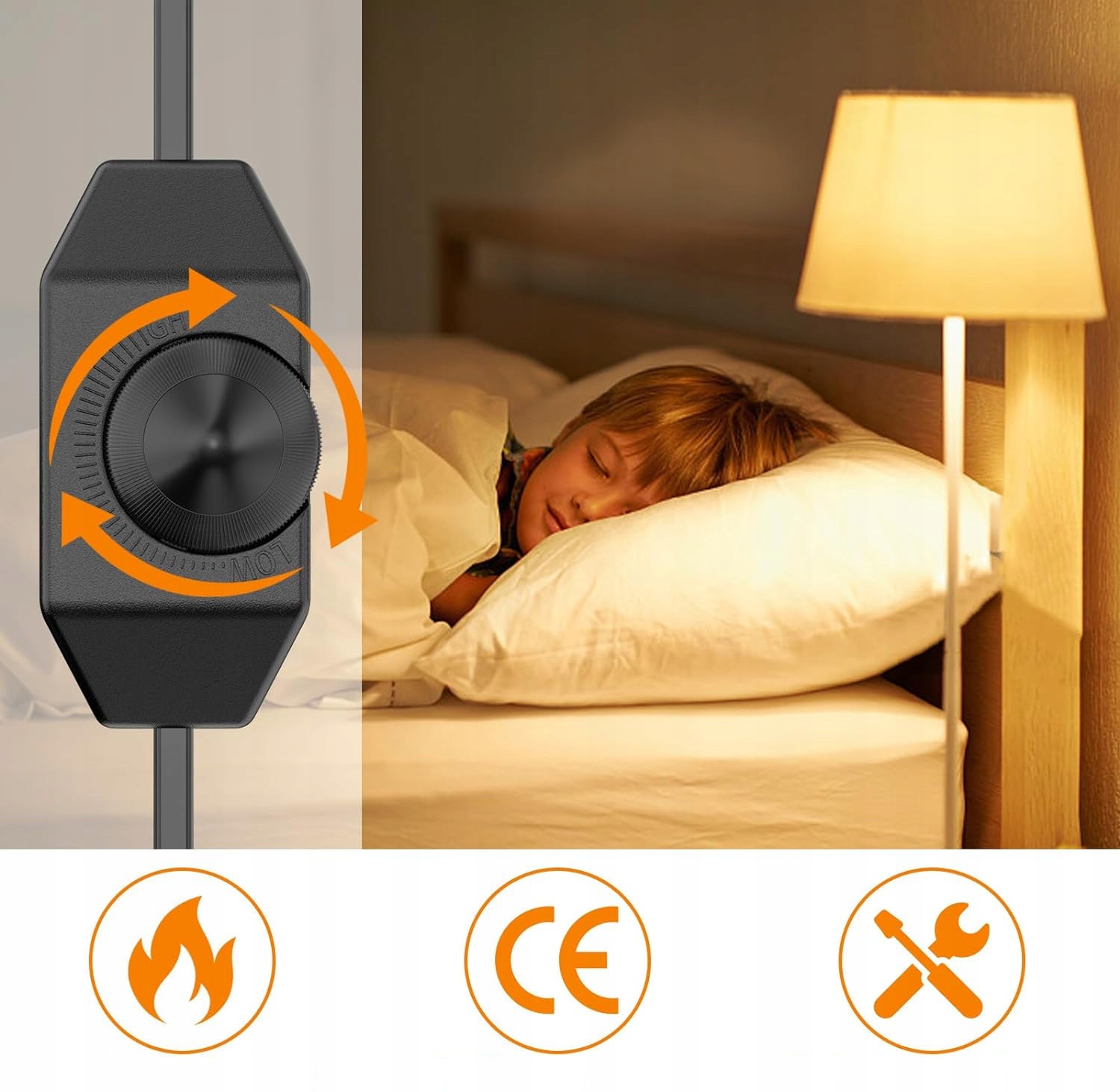 Ściemniacz do lampek choinkowych LED 230V obrotowy 1,5 m - obrazek 2