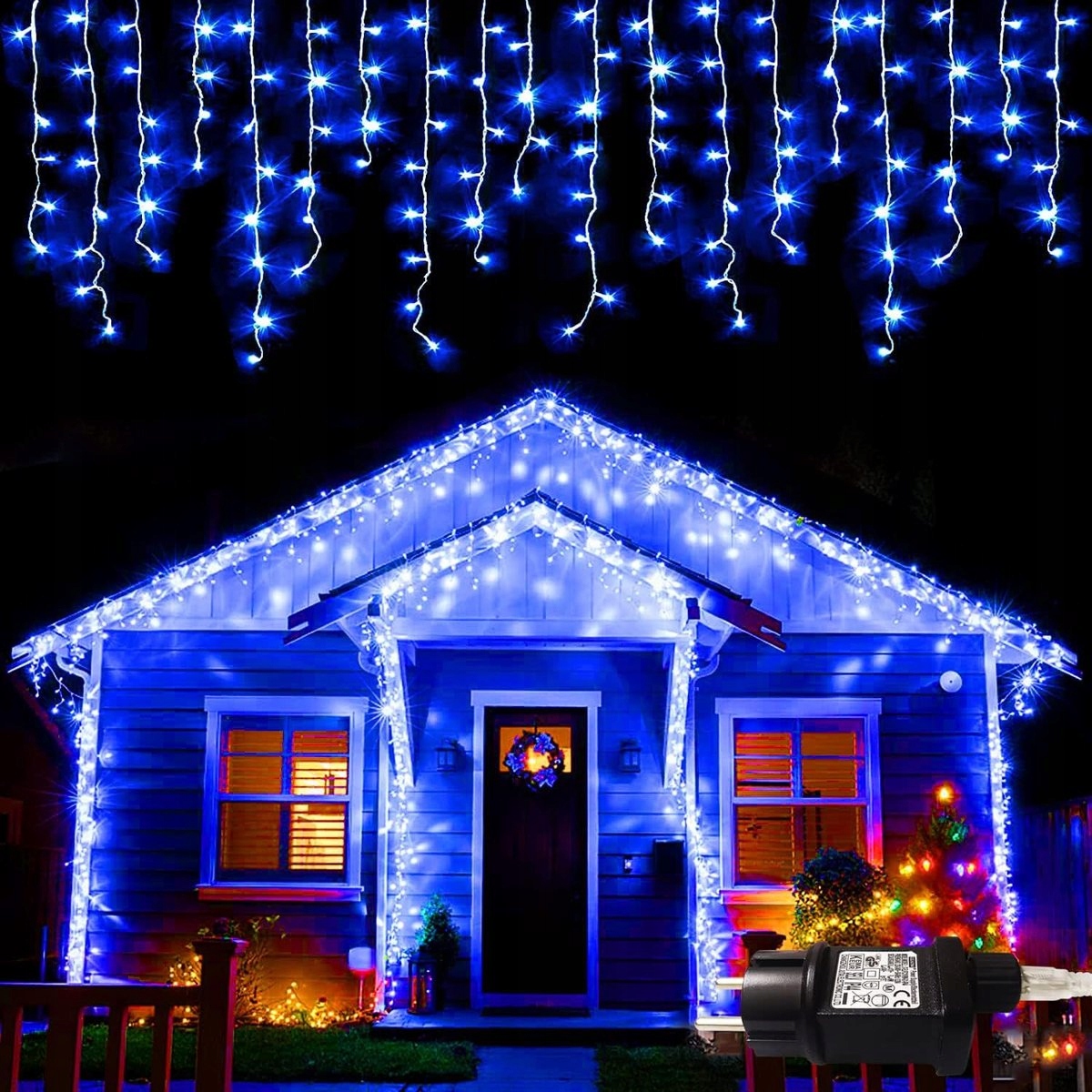 Kurtyna Świetlna 500 LED Flash Niebieska Sople 21m - obrazek 5