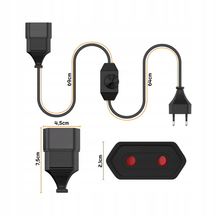 Ściemniacz do lampek choinkowych LED 230V obrotowy 1,5 m - obrazek 3