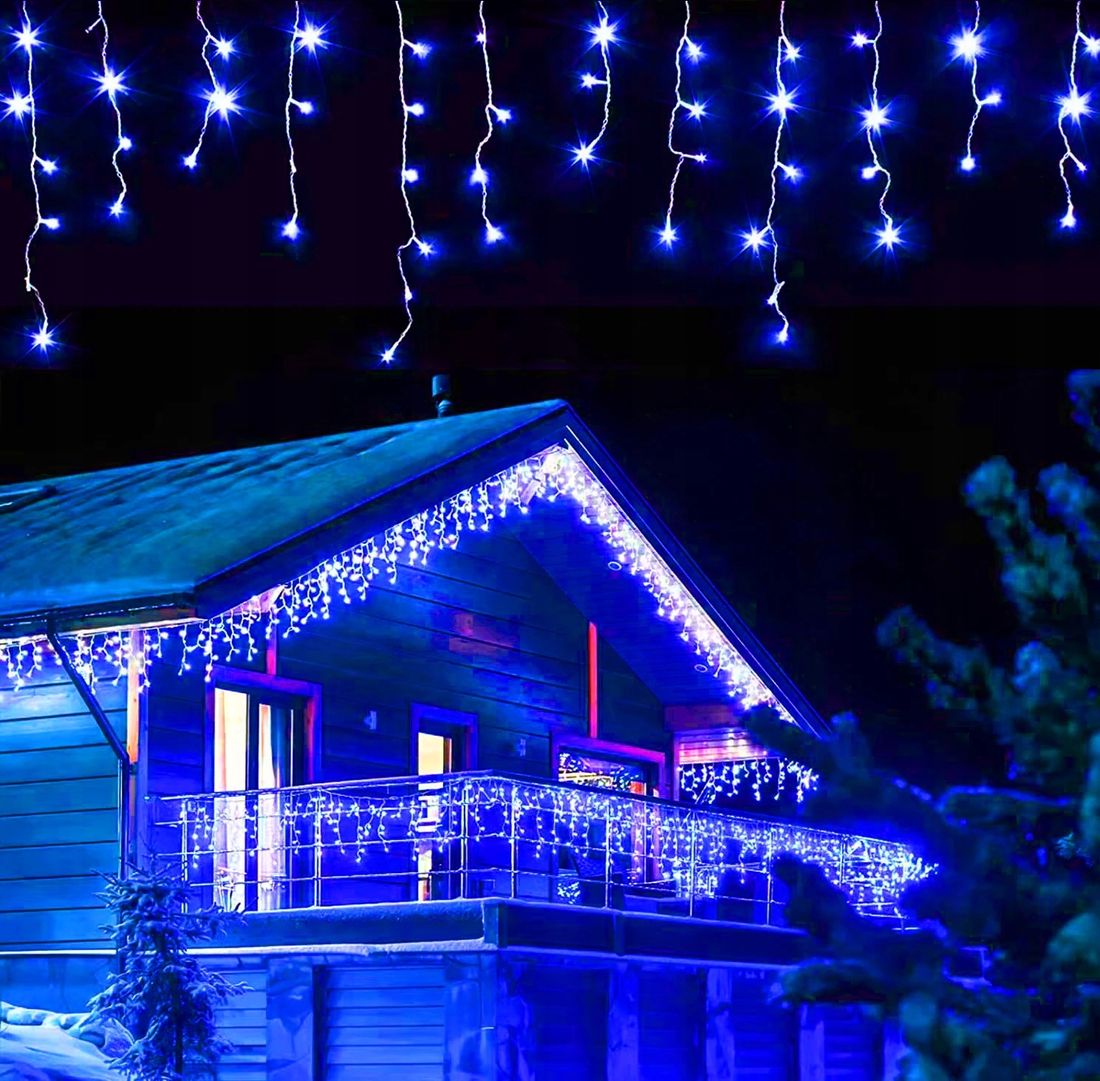 Kurtyna Świetlna 500 LED Flash Niebieska Sople 21m - obrazek 4