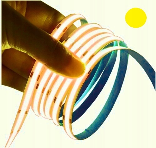 Taśma LED COB 12V 5m żółta 320 LED/m 8mm