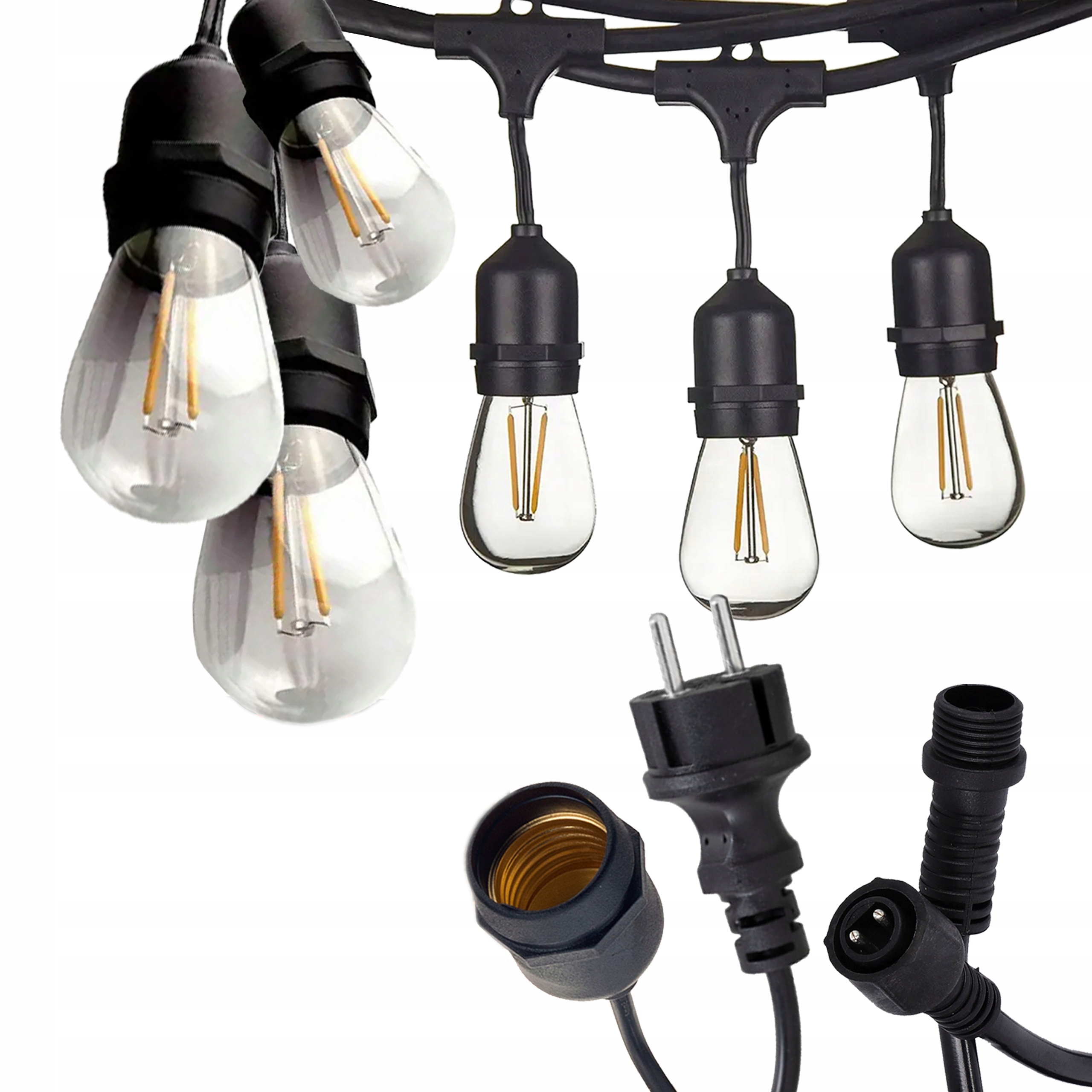 Girlanda ogrodowa łańcuch świetlny 5m 10xE27 IP44 bez żarówek - obrazek 15