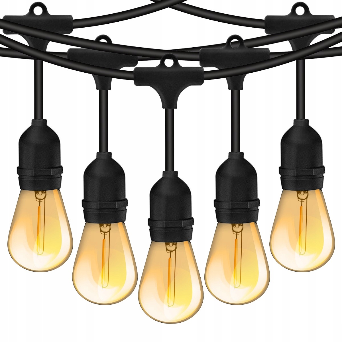 Girlanda ogrodowa łańcuch świetlny 5m 10xE27 IP44 bez żarówek - obrazek 2