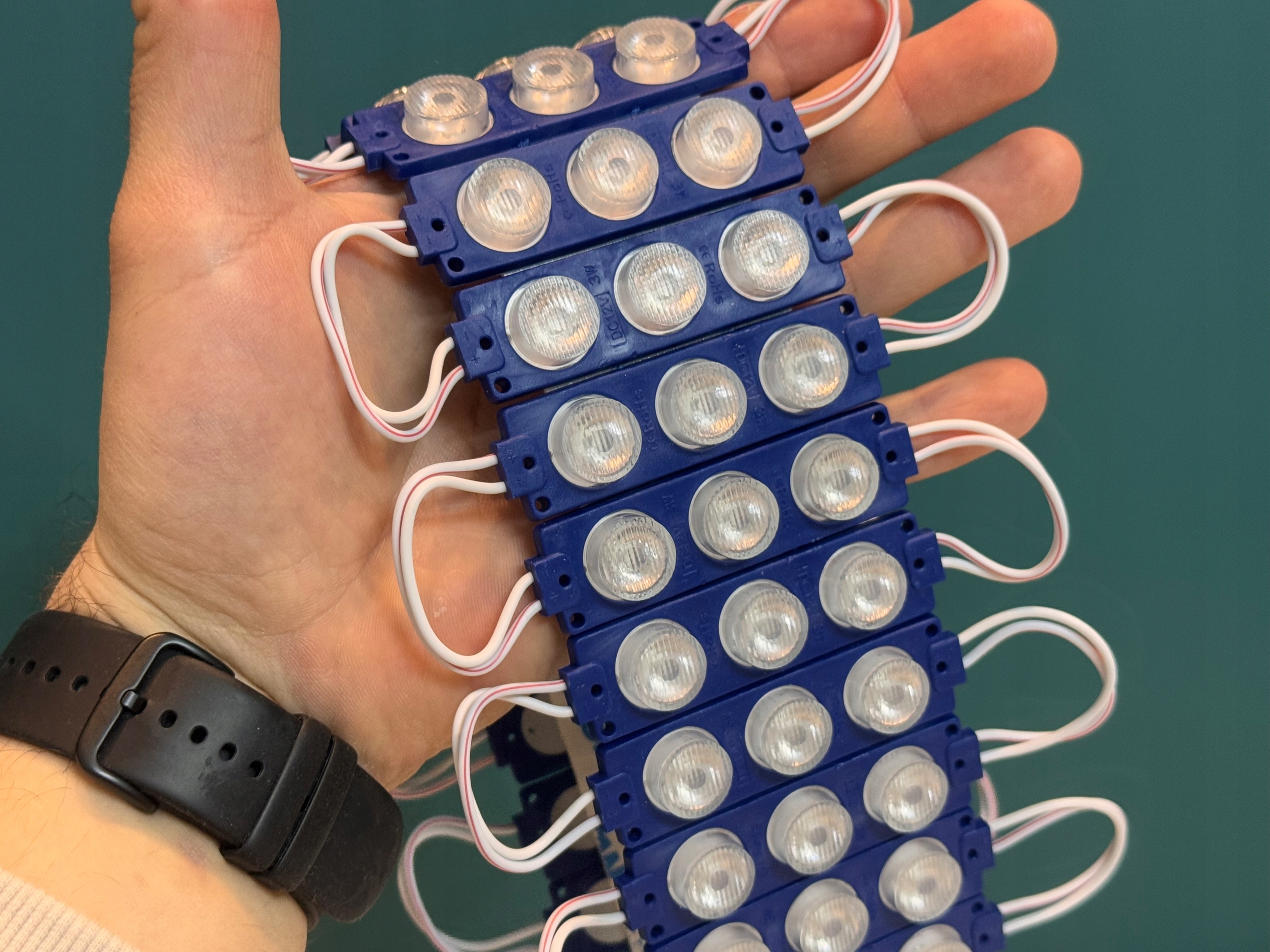 Moduł LED SMD 12V IP67 punktowy niebieski 3W - obrazek 2