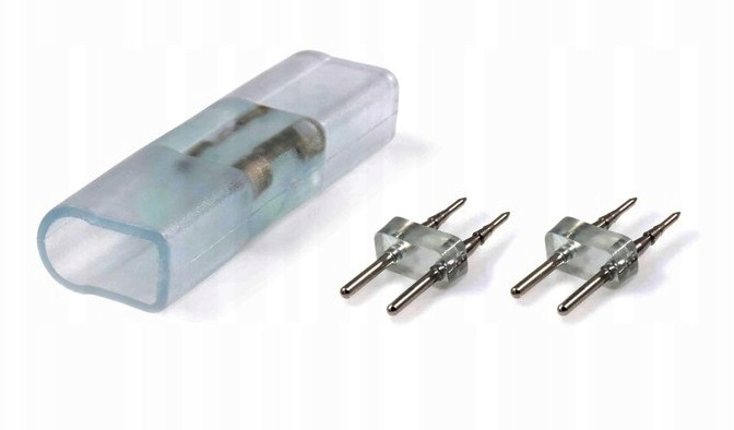 Złączka prosta do neon LED flex 2 PIN 230V jednostronna