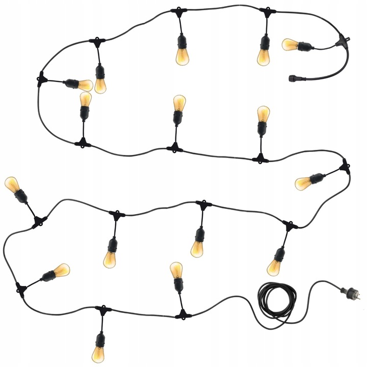 Girlanda ogrodowa łańcuch świetlny 5m 10xE27 IP44 bez żarówek - obrazek 8