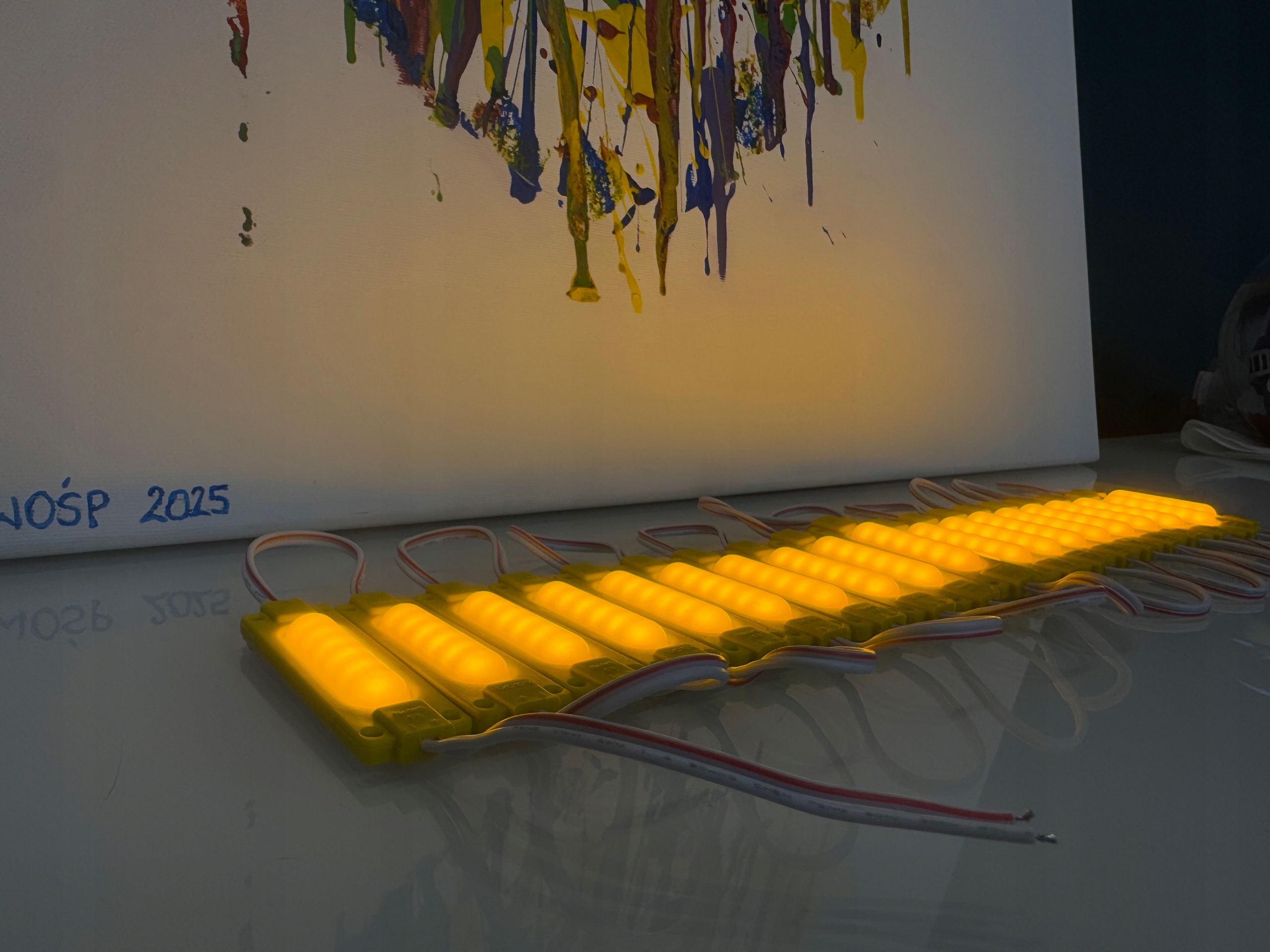 Moduł LED COB 12V IP67 wodoodporny żółty 2,5W - obrazek 3