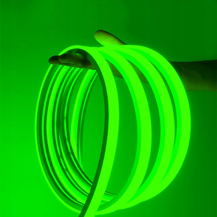 Neon LED Zielony 180° Flex 2835 230V Cięty co 20 cm