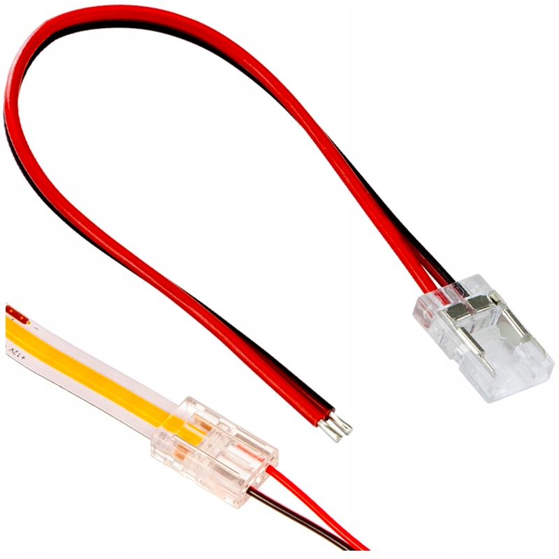 Złączka taśmy LED COB 8mm 12V z przewodem 12cm - obrazek 7