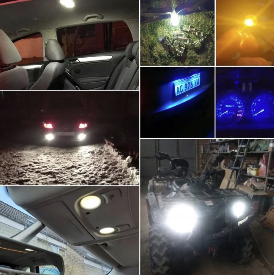 Żarówka LED W5W COB 12V T10 krystaliczna 360° mocna 2x - obrazek 3