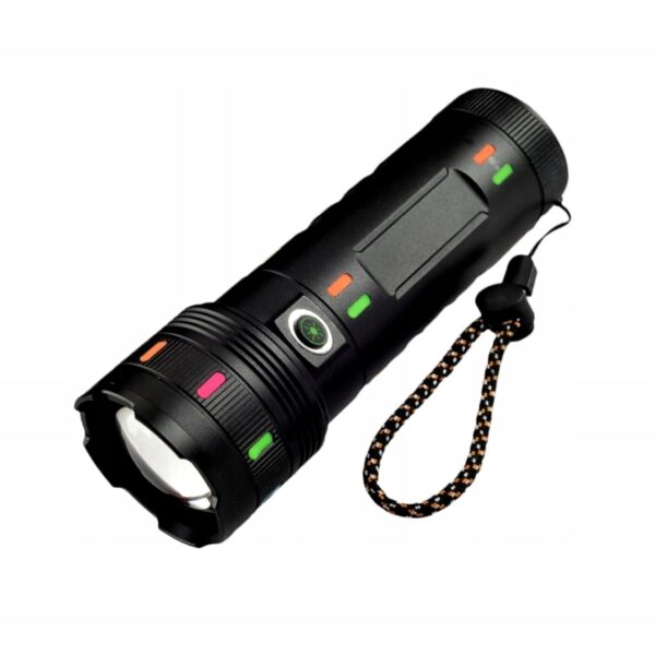 Mocna latarka LED powerbank USB-C Zoom 19cm IPX5