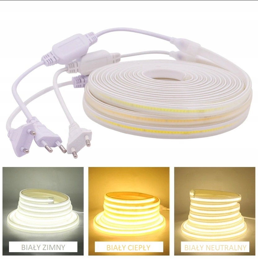 Taśma LED 24V COB zimna IP67 cięcie co 5 cm wodoodporna - obrazek 9