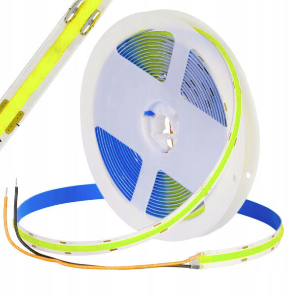 Taśma LED COB 24V 10M Biała Zimna – 8mm, 12W/m