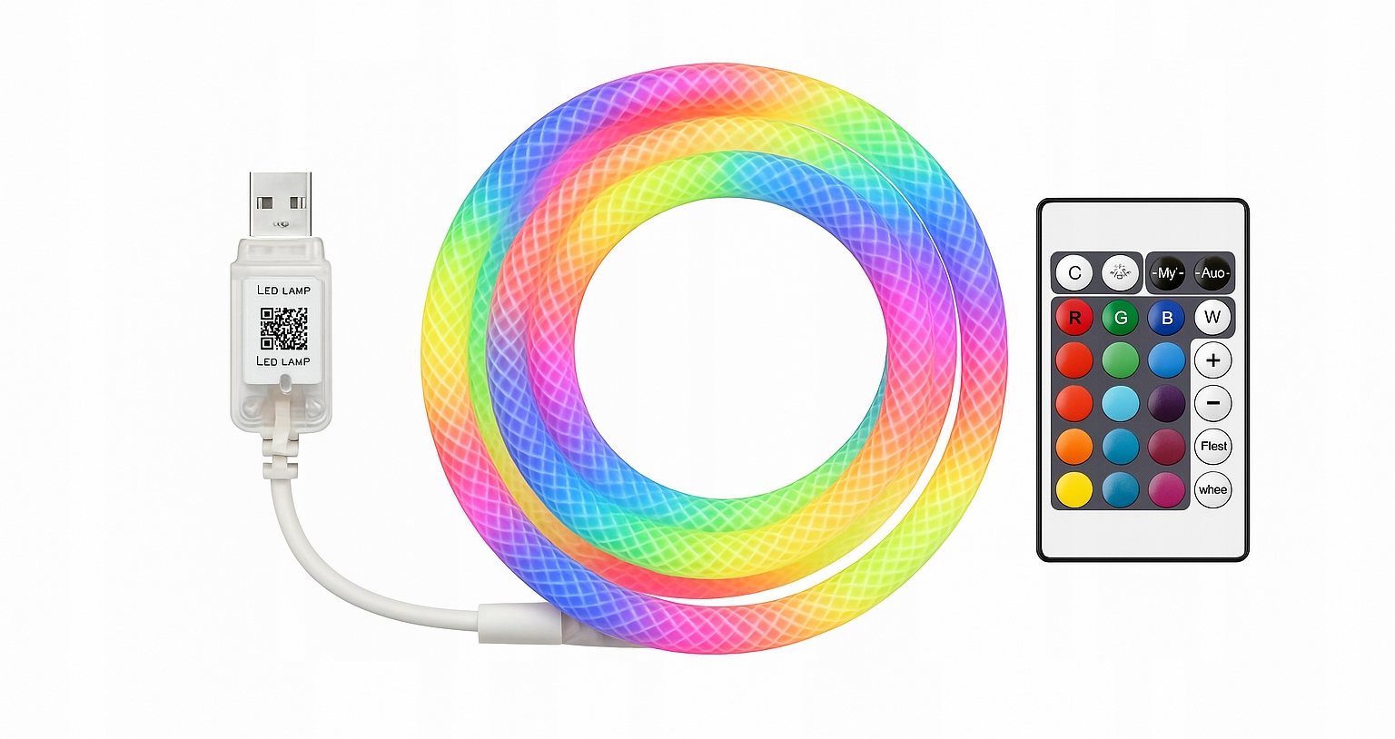 Sznur LED RGB 360° Tuba Digital 5m USB 5V IP65 - obrazek 6