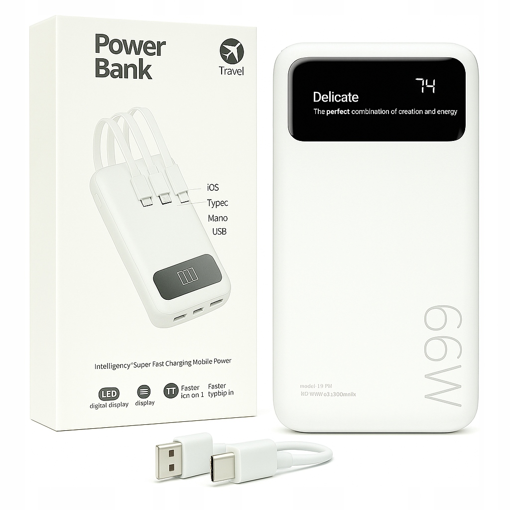 Powerbank 10000mAh 6w1 LED PD 22.5W