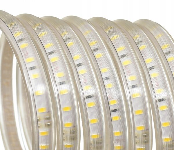 Taśma LED 2835 230V 12W Biała Zimna Cięta co 10 cm IP67