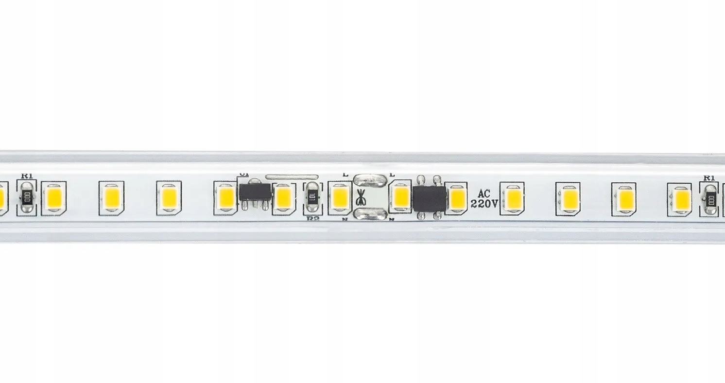 Taśma LED 2835 230V 12W Biała Ciepła Cięta co 10 cm IP67 - obrazek 8