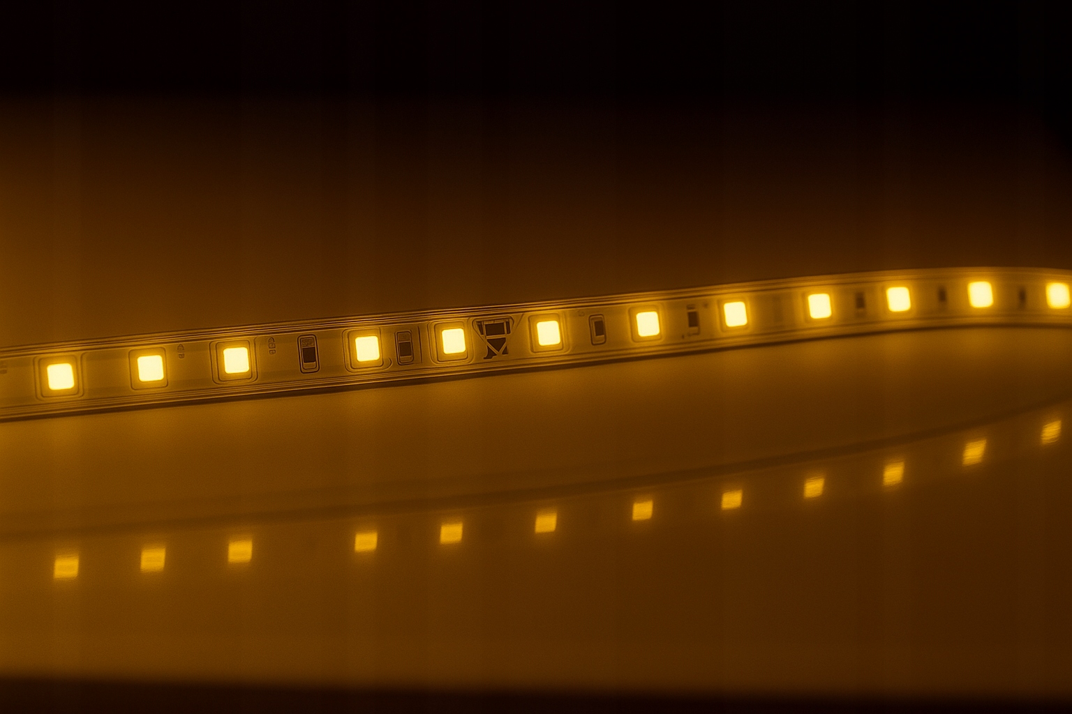 Taśma LED Żółta 2835 230V 10W IP67 Złota Cięta Co 10cm - obrazek 5