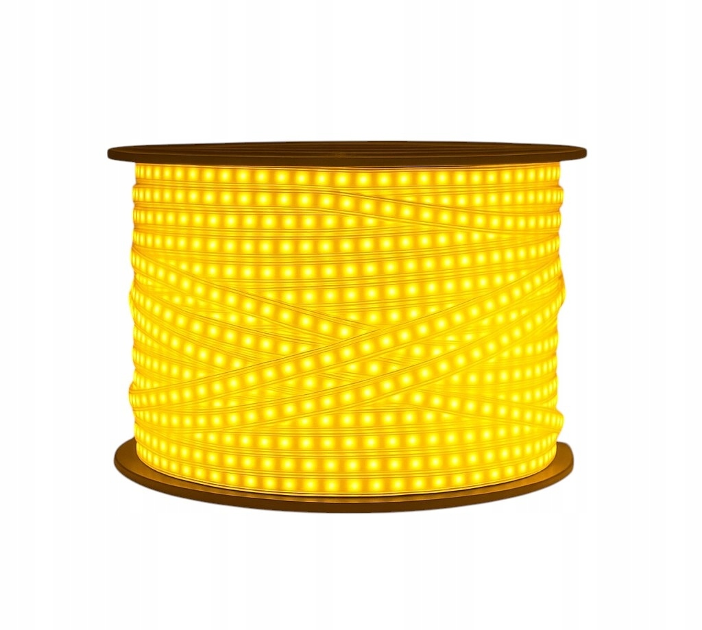 Taśma LED Żółta 2835 230V 10W IP67 Złota Cięta Co 10cm