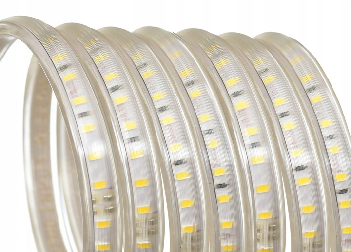 Taśma LED Żółta 2835 230V 10W IP67 Złota Cięta Co 10cm - obrazek 8