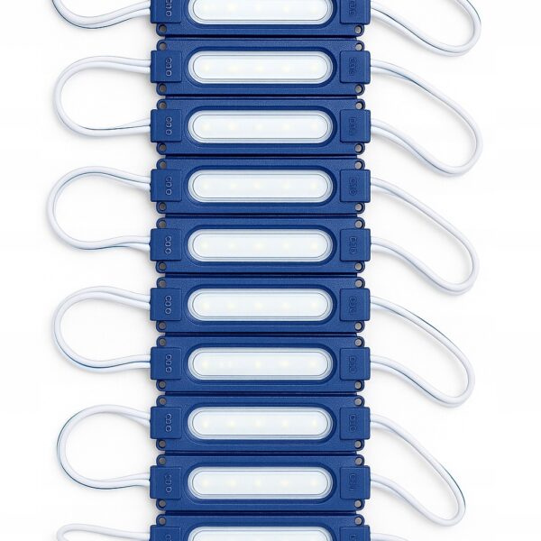 Moduł LED COB 12V Niebieski IP67 – wodoodporny, 2W, 20 sztuk