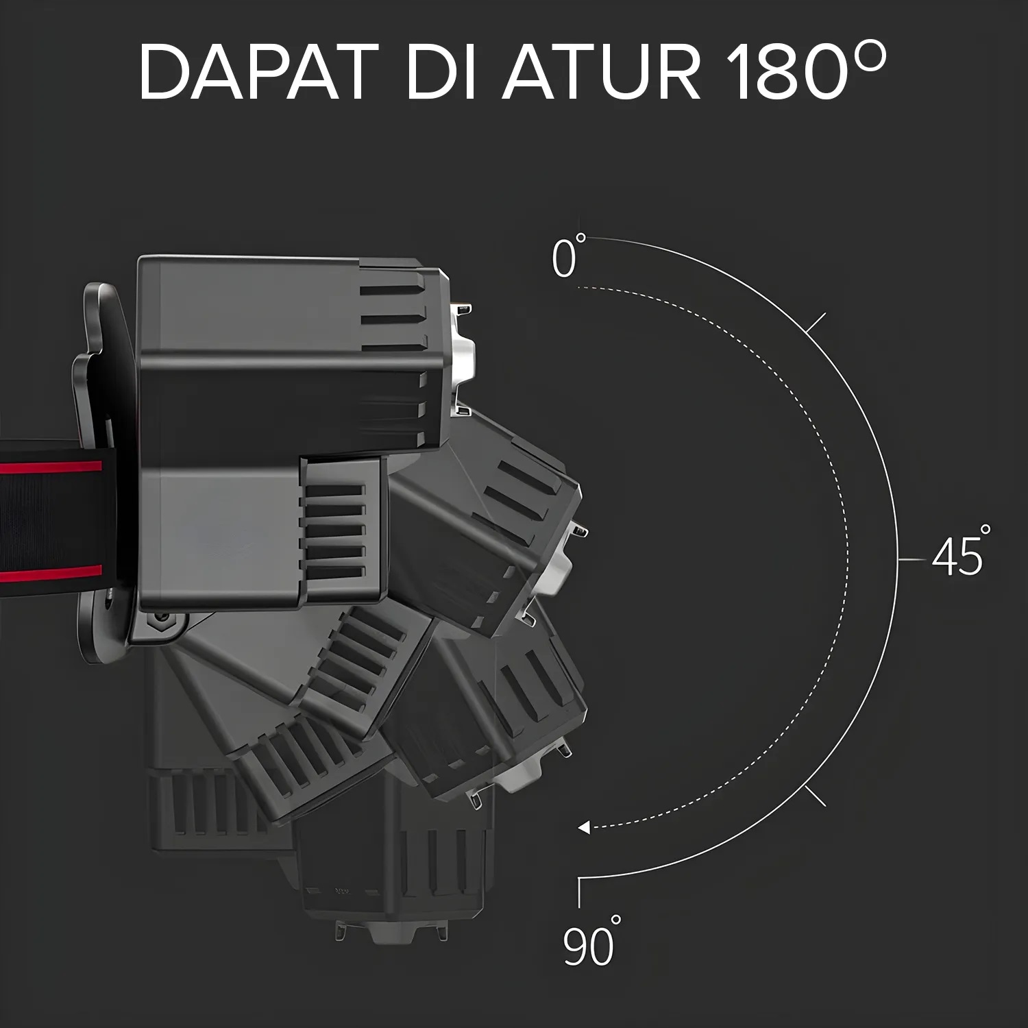 Latarka czołowa LED COB 270 – akumulatorowa, USB-C - obrazek 12