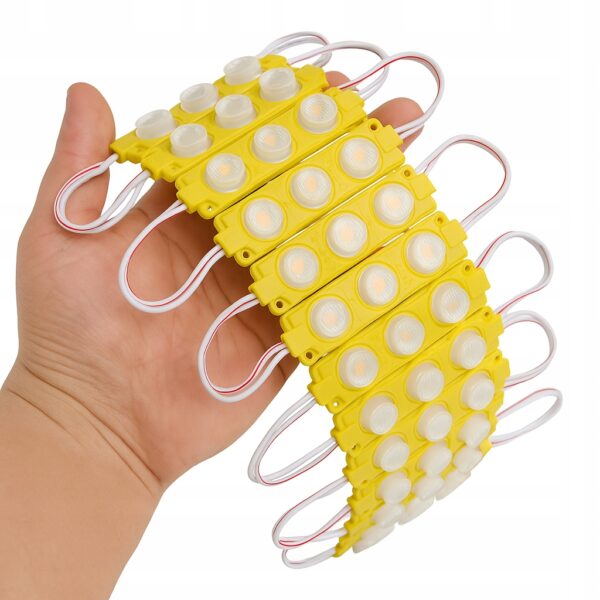 Moduł LED 12V Żółty IP67 – wodoodporny punktowy 3W 20 szt.