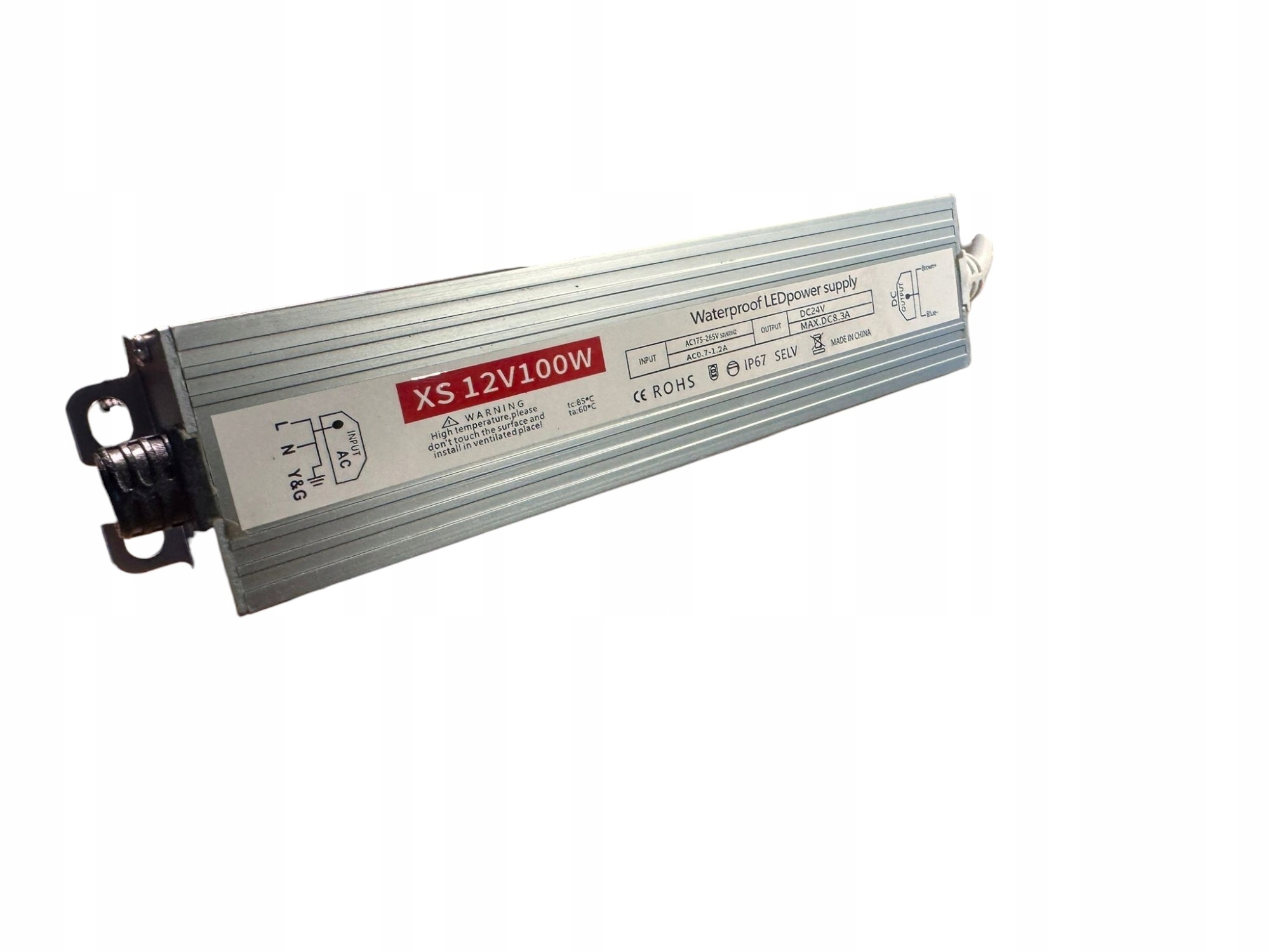 Zasilacz LED 12V 100W IP67 wodoodporny XS – hermetyczny - obrazek 3