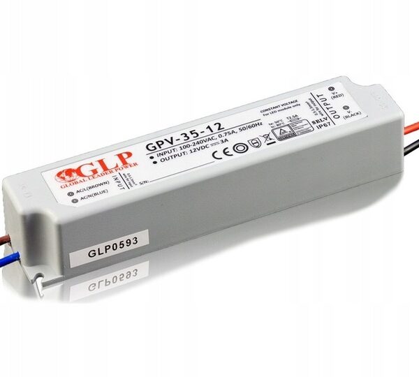 Zasilacz LED 12V 36W 3A IP67 – wodoodporny transformator