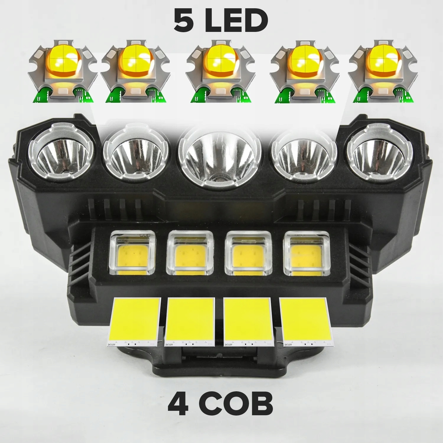 Latarka czołowa LED COB 270 – akumulatorowa, USB-C - obrazek 9