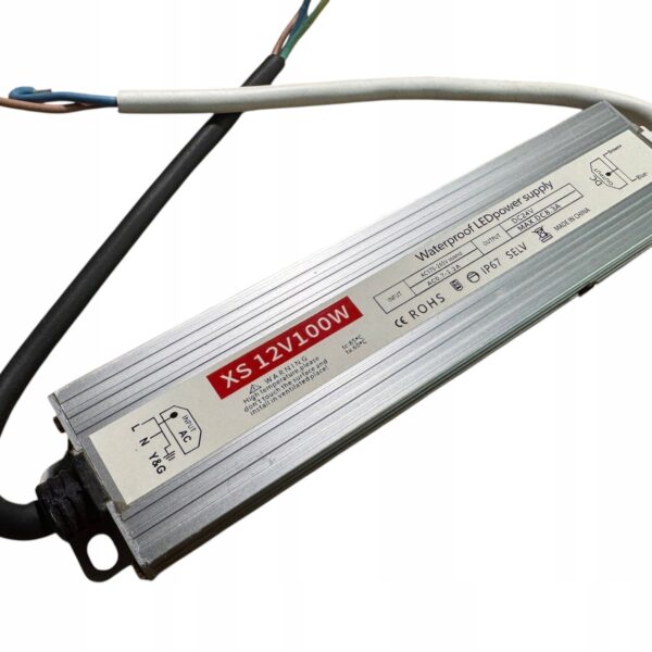 Zasilacz LED 12V 100W IP67 wodoodporny XS – hermetyczny