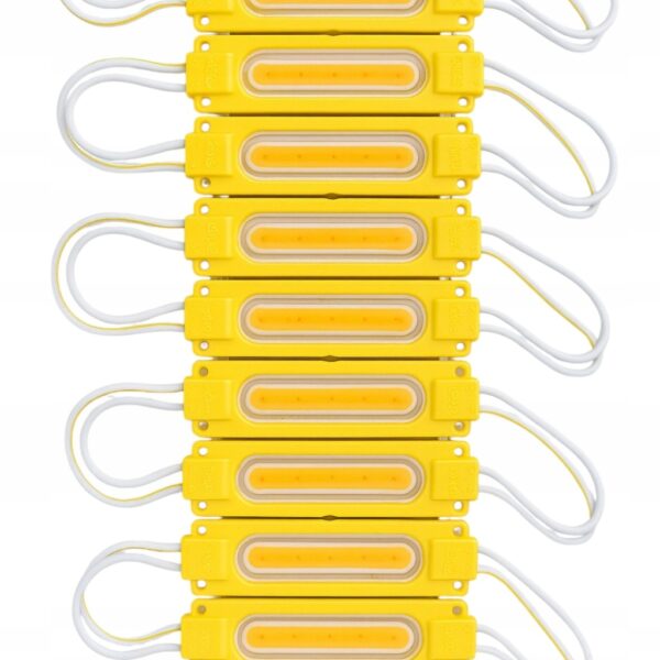 Moduł LED COB 12V Żółty IP67 – wodoodporny 2W 20 sztuk
