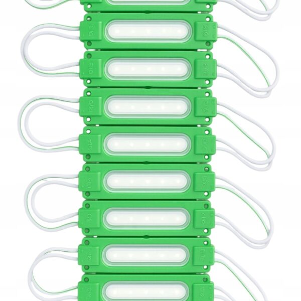 Moduł LED COB 12V Zielony IP67 – wodoodporny, energooszczędny 2W, 20 szt.