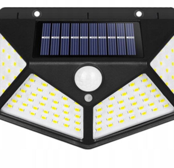 Lampa solarna LED 100 LED z czujnikiem ruchu – 3 tryby