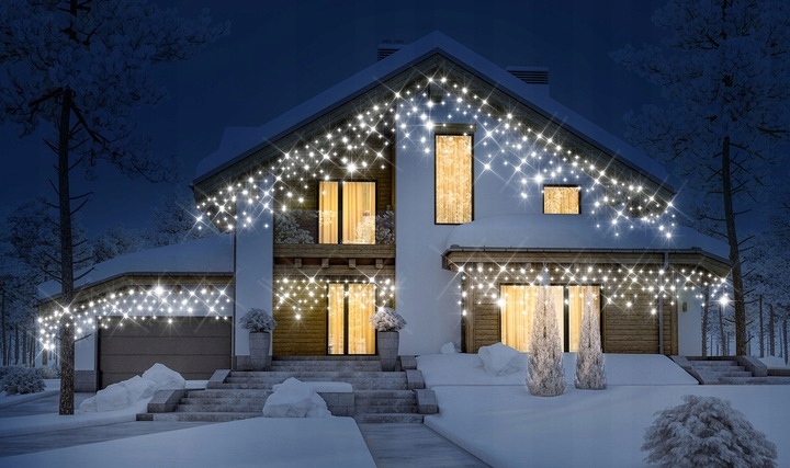 Kurtyna LED sople 240 białe zimne flash IP44 15,6 m - obrazek 9