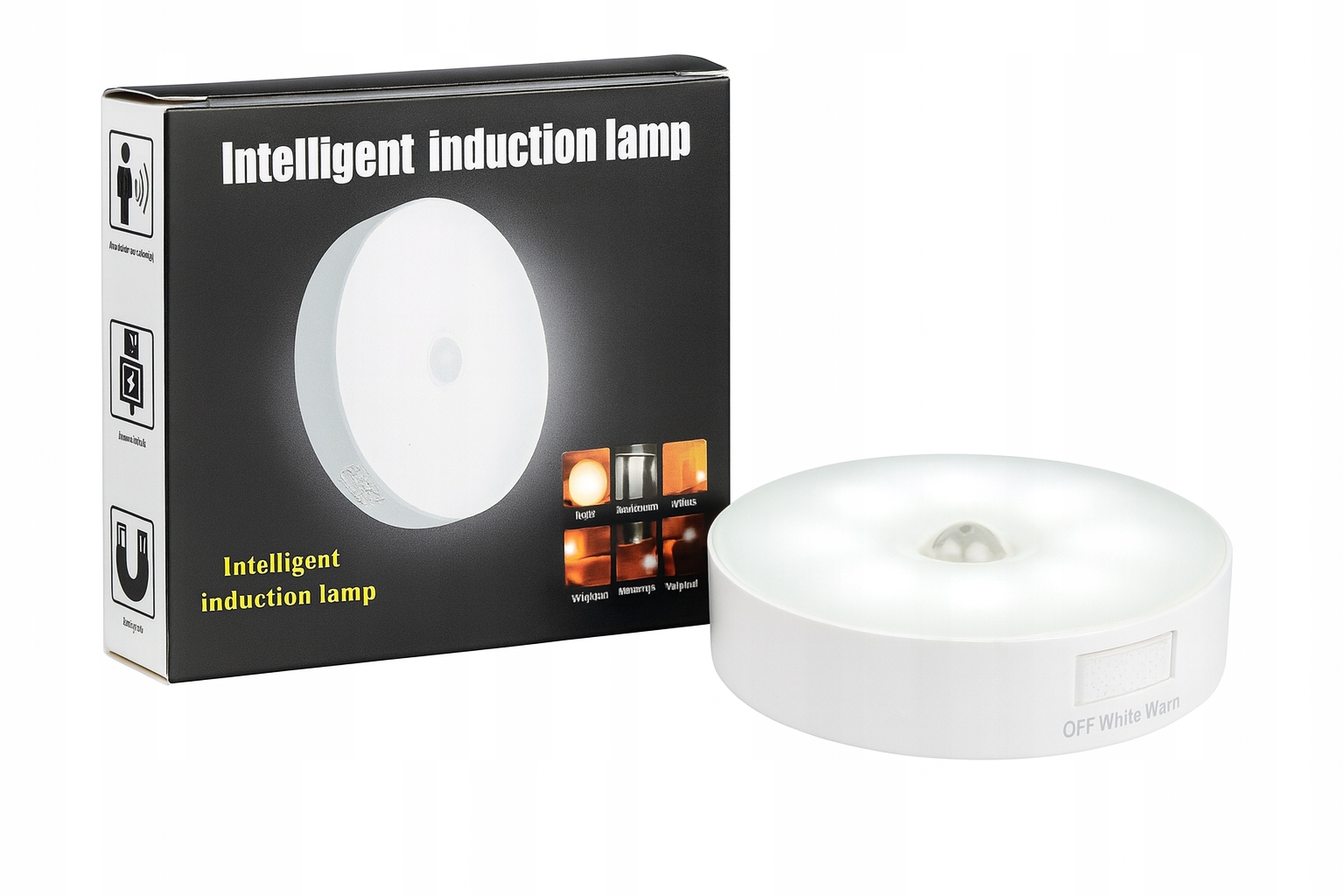 Lampka nocna LED z czujnikiem ruchu i zmierzchu USB 2w1