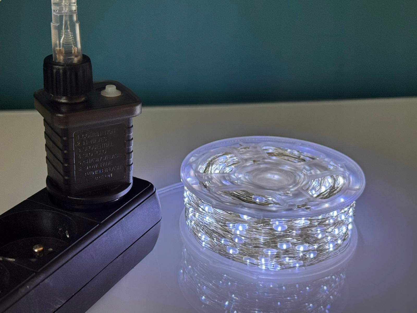 Lampki Choinkowe 1000 LED Mikro Drucik 100m Biały Zimny, Pilot - obrazek 5