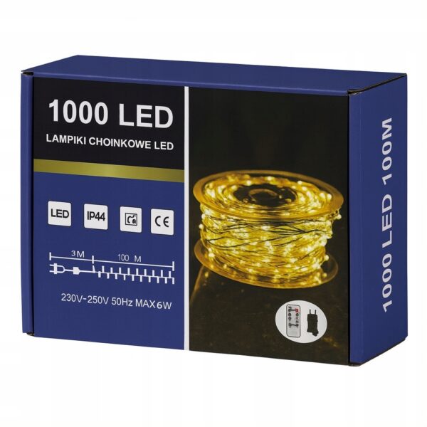 Lampki choinkowe 1000 LED mikro drucik 100 m IP65