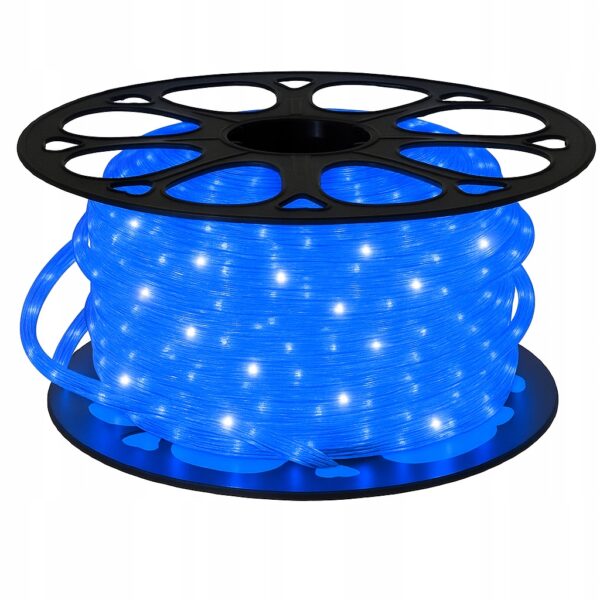 Wąż świetlny LED Flash niebieski 50m IP44 okrągły zewnętrzny